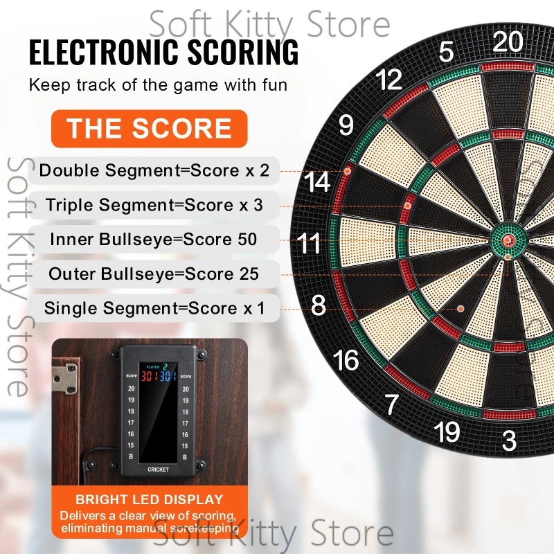 Dartboard and Cabinet Set Hide - огляд і ціна Electronic Dartboard Cabinet