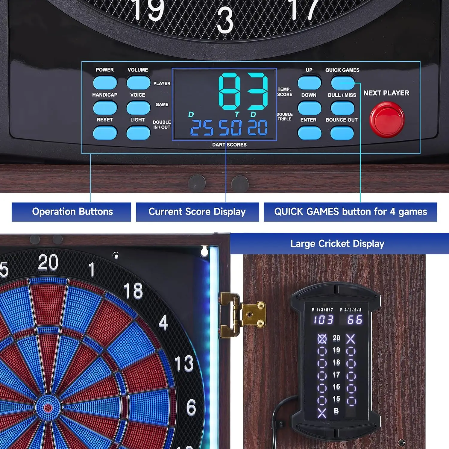 Electronic Dartboard Cabinet S - огляд і ціна Electronic Dartboard Cabinet