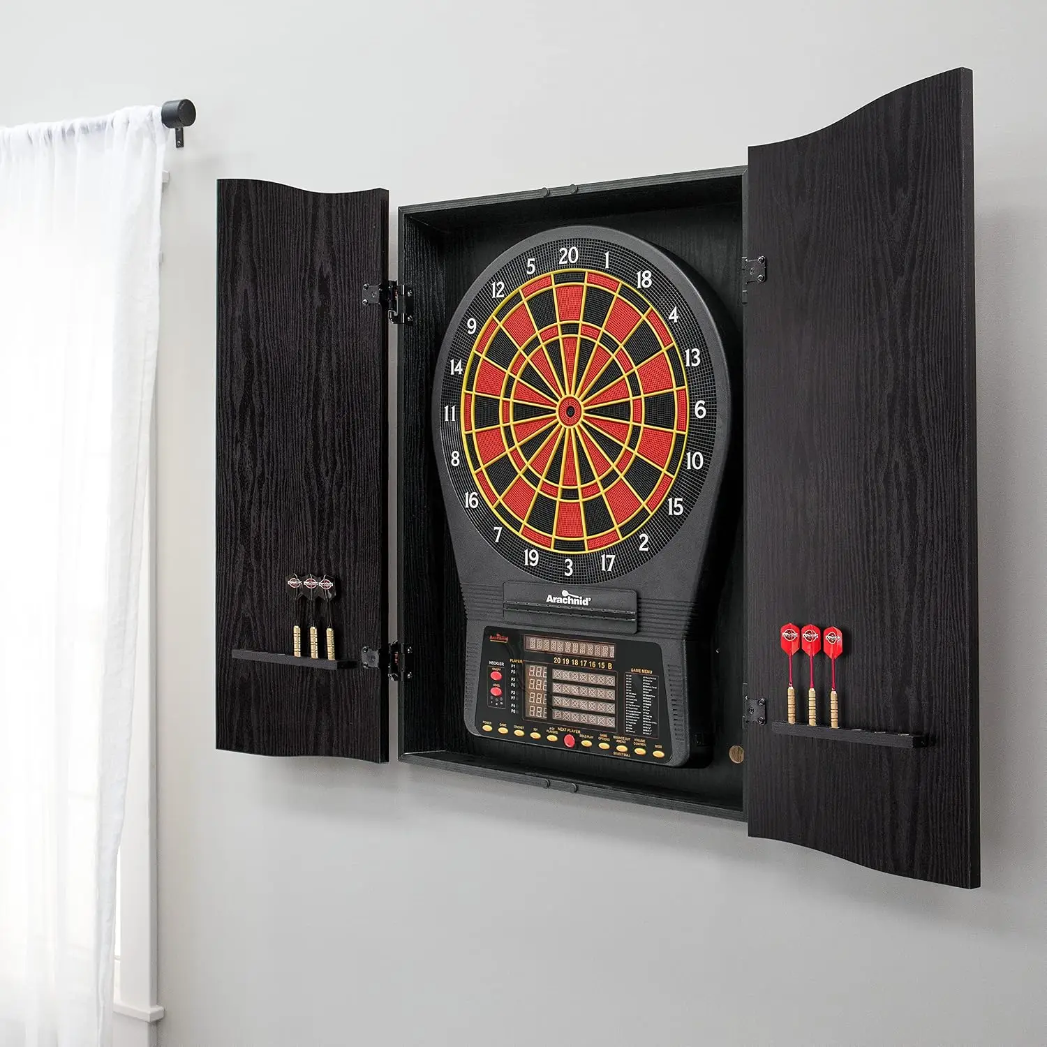 Black CricketPro Dartboard Cab - огляд і ціна Electronic Dartboard Cabinet